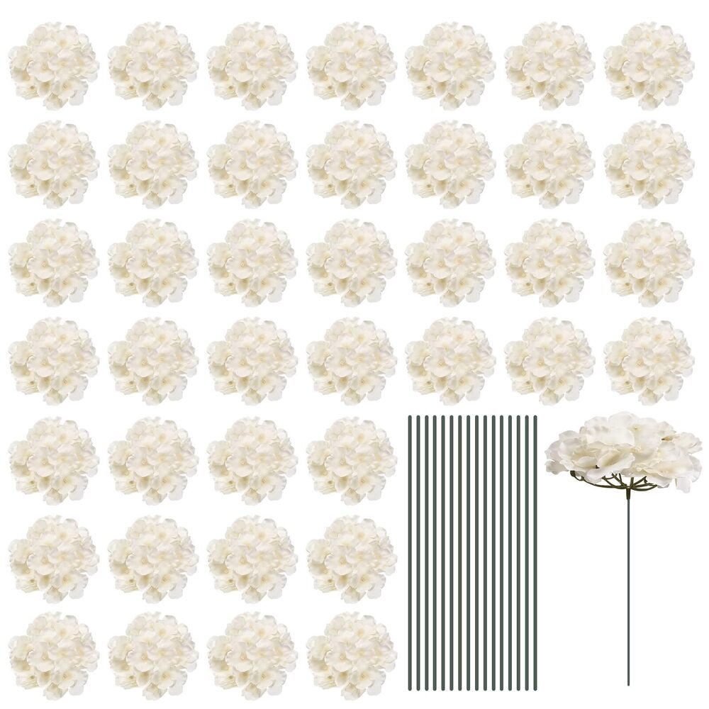 9949 Silk Artificial Hydrangea Flowers, Beige Artificial Flowers Heads